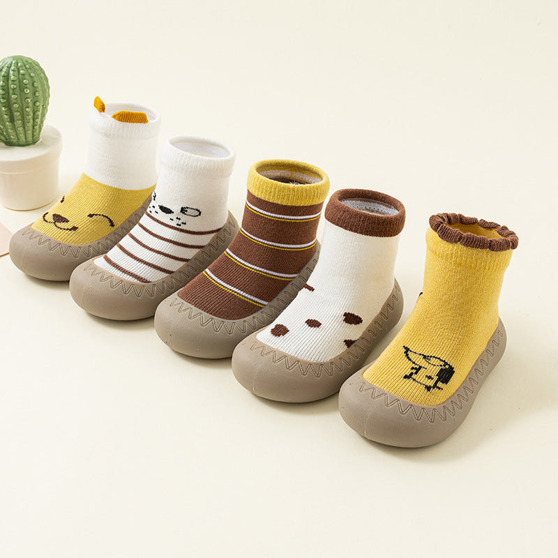 Zapato calcetín ergonómico para bebés blanco a rayas
