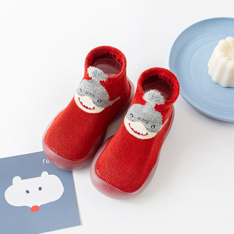 Zapato calcetín ergonómico para bebés color rojo