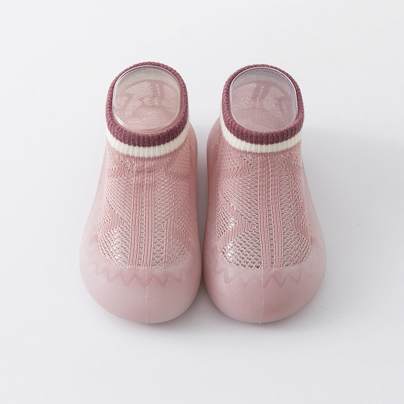 Zapato calcetín ergonómico para bebés color granate
