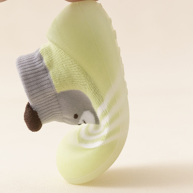 Zapato calcetín ergonómico para bebés color verde