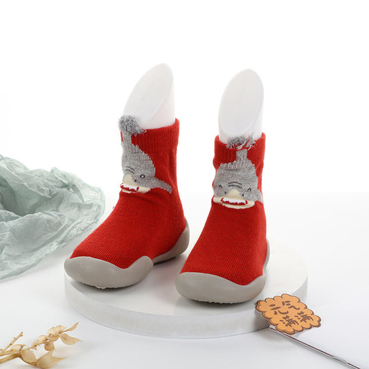 Zapato calcetín ergonómico para bebés color rojo