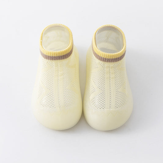 Zapato calcetín ergonómico para bebés color amarillo