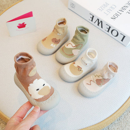 Zapato calcetín ergonómico para bebés color beige