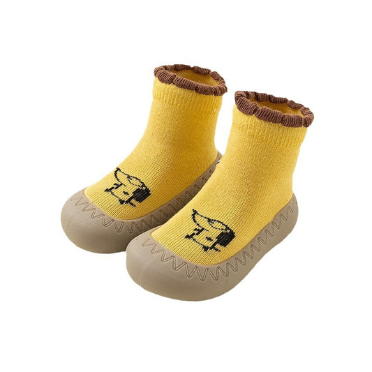 Zapato calcetín ergonómico para bebés color amarillo