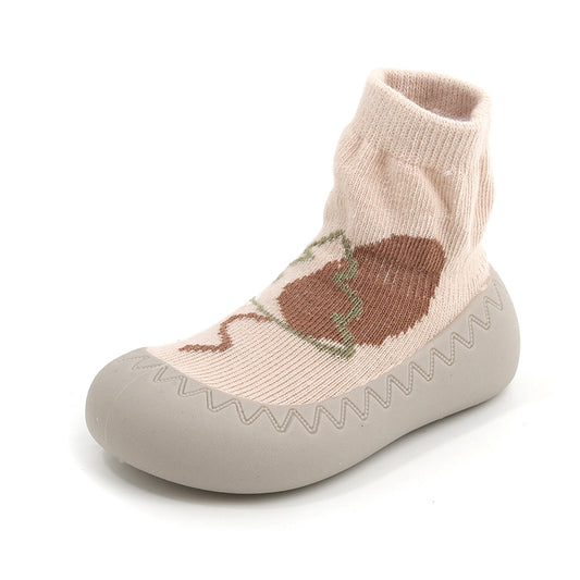 Zapato calcetín ergonómico para bebés color beige